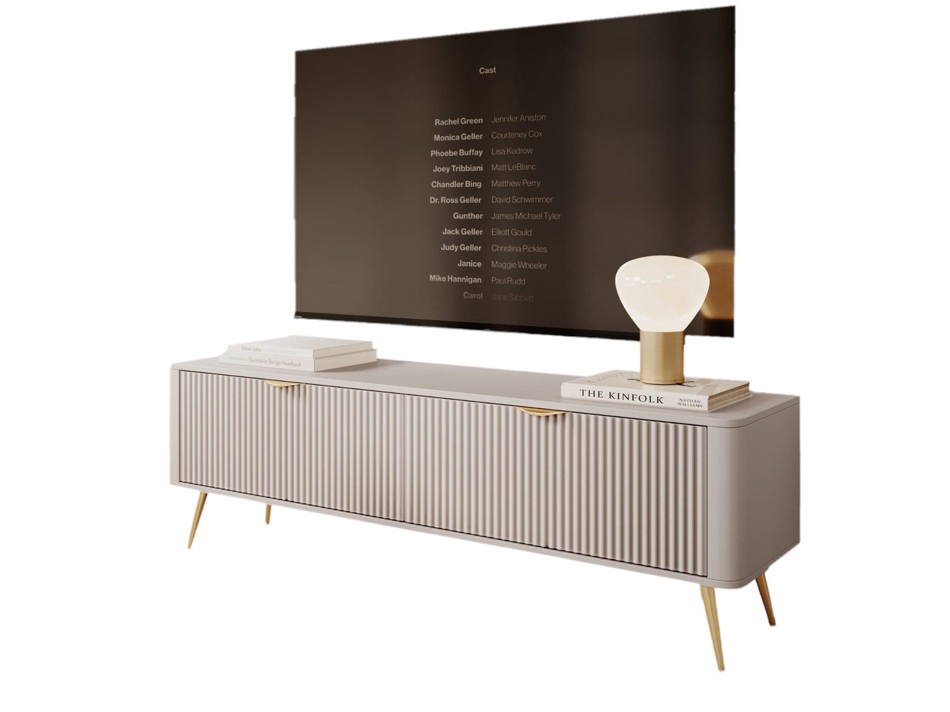 Compleo TV-Schrank BELLO Modern Beige Metallfüße - Bild 2