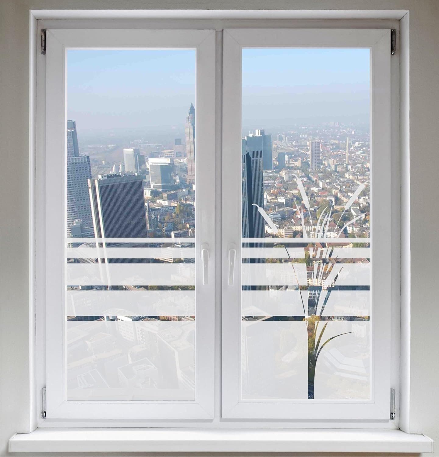 INDIGOS UG Fensterfolie Blickdicht Rohrkolben rechts Sonnenschutzfolie - Bild 2