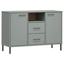 vidaXL Sideboard OSLO Grau Massivholz Metallbeine Bild 2