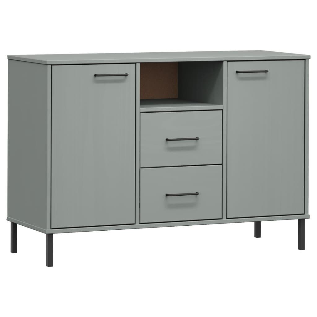 vidaXL Sideboard OSLO Grau Massivholz Metallbeine - Bild 2