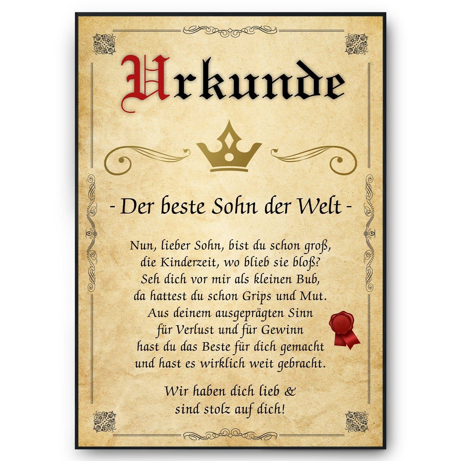 Tigerlino Urkunde Bester Sohn Geschenkidee Bild Sohn Wertschätzung - Bild 2