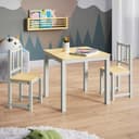 Bellabino Kindersitzgruppe Sora 2 Stühle 1 Tisch Massivholz Grau Bild 2