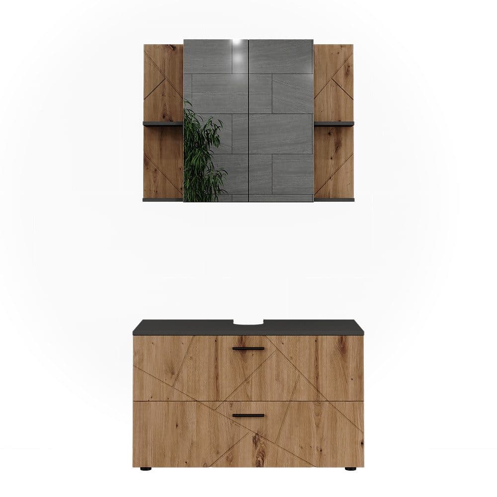 Vicco Badmöbel-Set Irma 2-teilig Anthrazit/Artisan - Bild 2