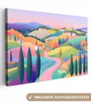 OneMillionCanvasses® Leinwandbild Landschaft Pastell Häuser Fotodruck Bild 2