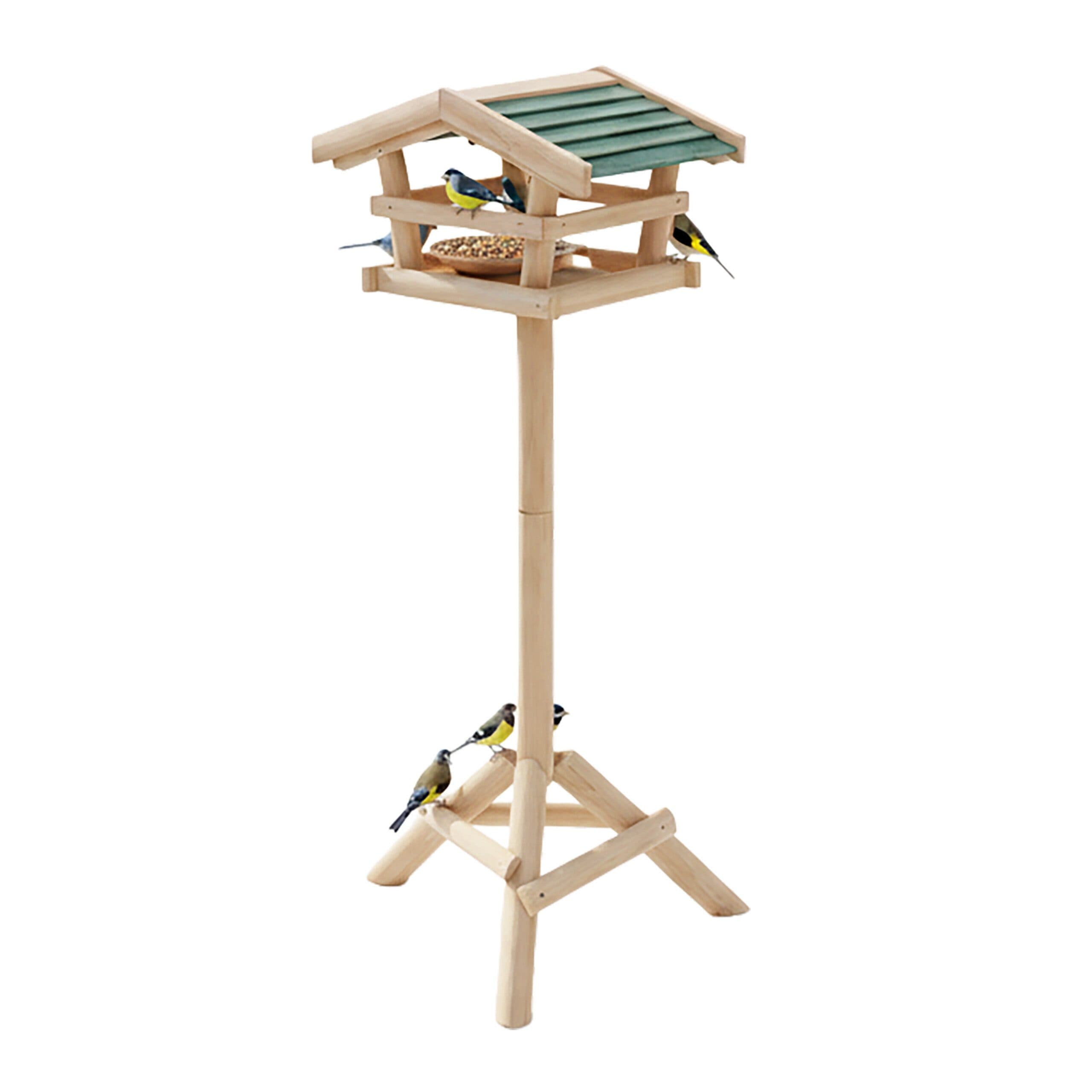 relaxdays Vogelhaus mit Ständer aus Tannenholz Grün/Braun - Bild 2