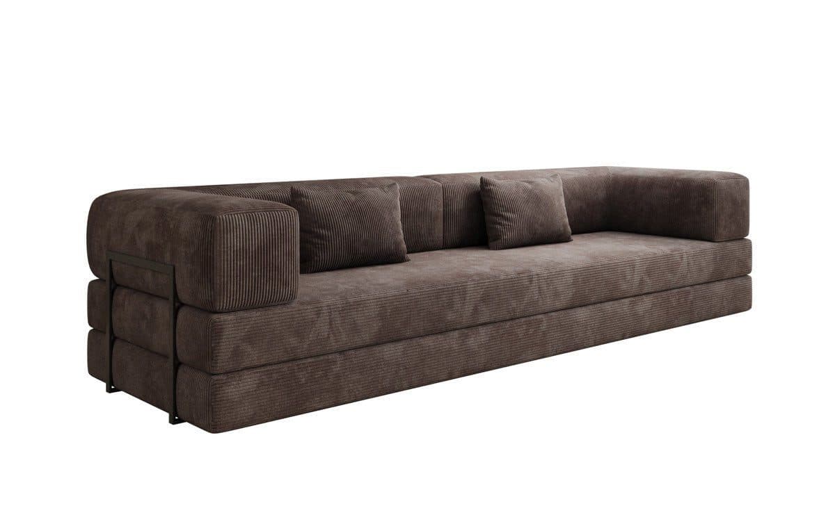 Luxusbetten24 Designer Sofa Lazy 3 Sitzer XXL Cord Braun - Bild 2