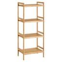 SONGMICS Badregal Bambusregal Küchenregal Bücherregal Standregal Naturfarben-Weiß Bild 2