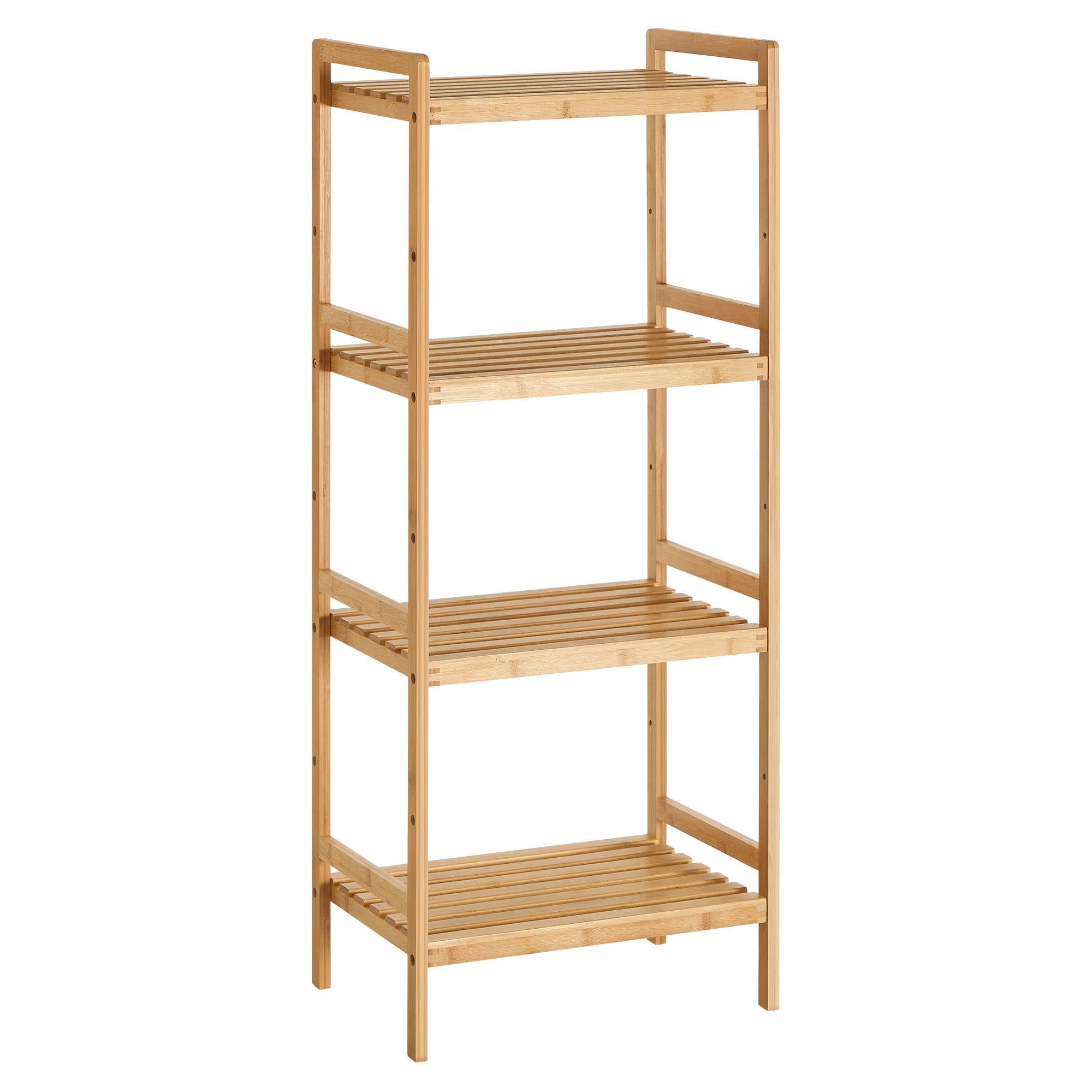SONGMICS Badregal Bambusregal Küchenregal Bücherregal Standregal Naturfarben-Weiß - Bild 2