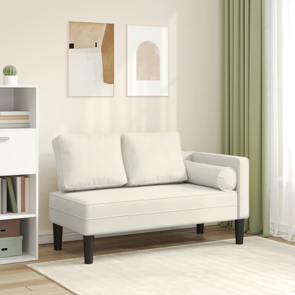 vidaXL Chaiselongue mit Kissen Creme Samt - Bild 2