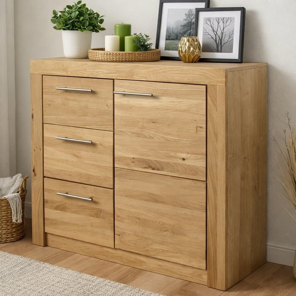 bv-vertrieb Kommode Wildeiche teilmassiv Schubkastenkommode Sideboard - Bild 2