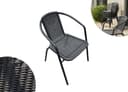 LC Garden Garvista Stapelstuhl Schwarz Gartenstuhl mit Armlehnen Bild 2
