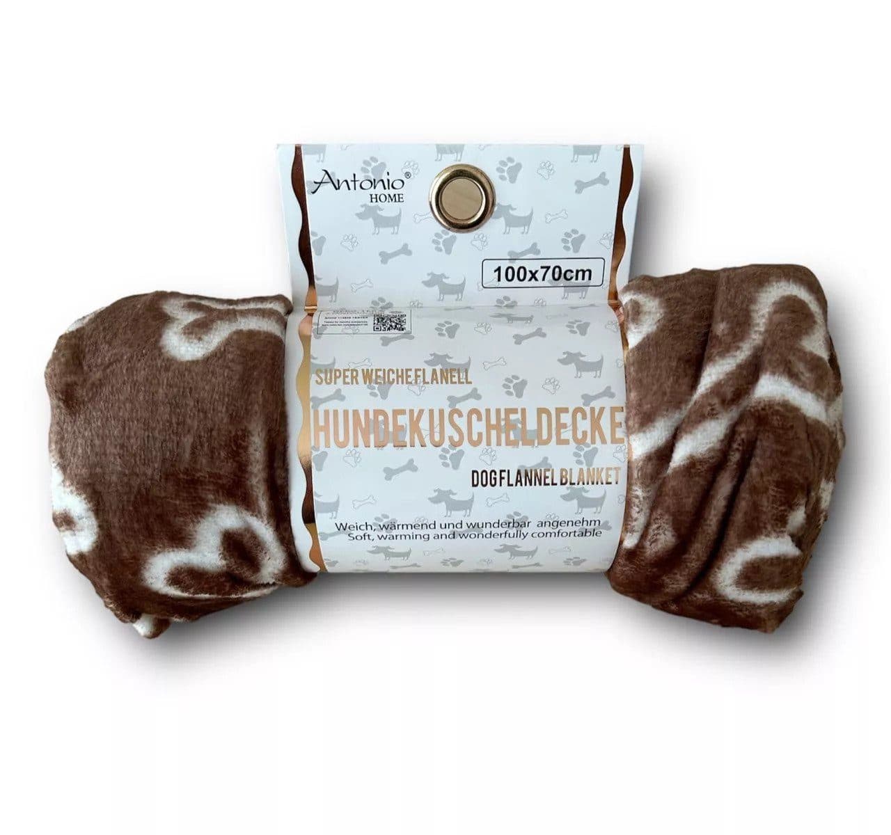 VewoTex Flanell Hundekuscheldecke 100x70cm Braun - Bild 2