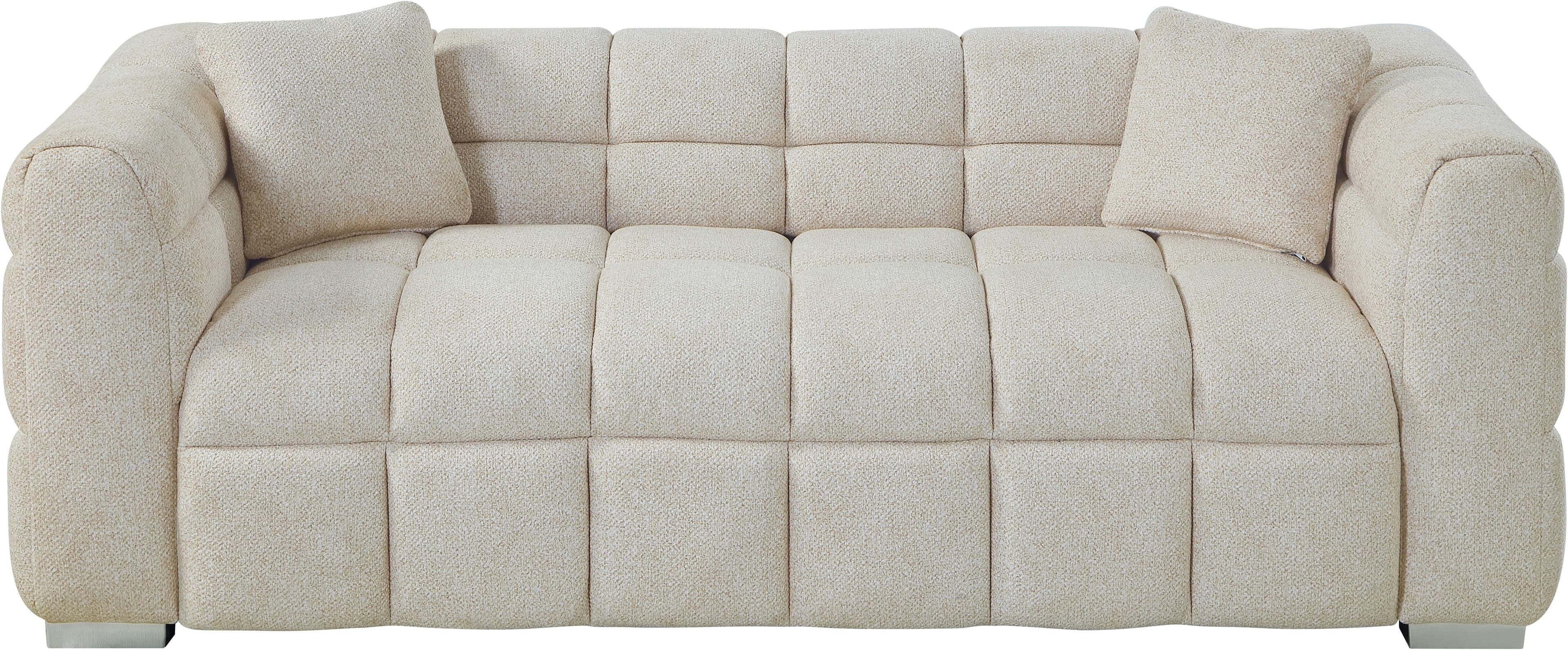 ATLANTIC HOME COLLECTION 3-Sitzer Sofa Creme mit Zierkissen - Bild 2