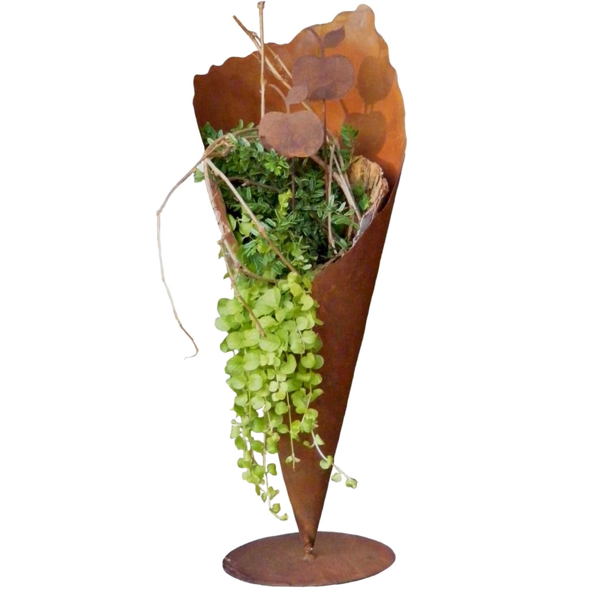 Rostikal Pflanzkübel Edelrost 40/60 – Metall Pflanzvase für Garten & Terrasse - Bild 2
