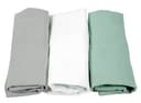 BabyLux Spannbettlaken Set 3er Pack Grau-Weiß-Grün Musselin Bild 2