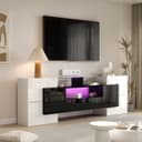 autolock TV-Schwarz Weiß LED TV-Schrank Modernes Design Bild 2