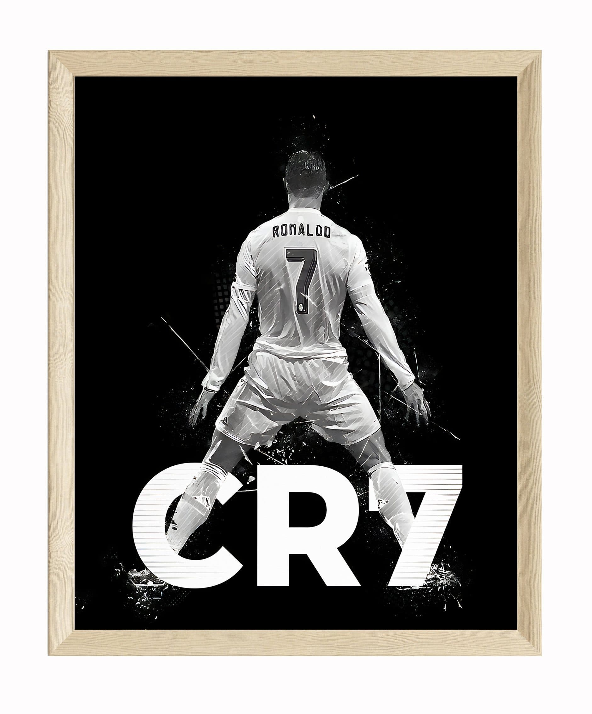 JUSTGOODMOOD Poster Christiano Ronaldo CR7 Schwarz Weiß Fußball - Bild 2