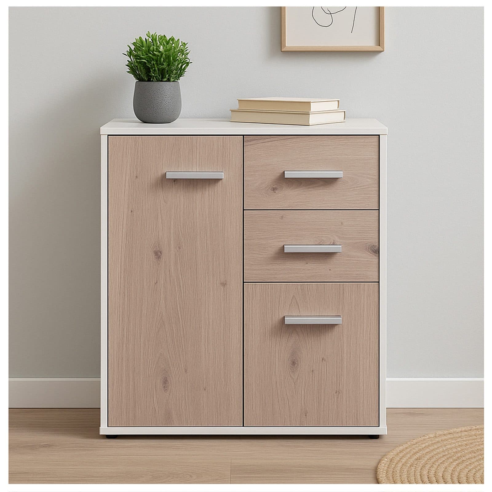 HTI-Living Sideboard Kommode Nina Weiß Artisaneiche - Bild 2