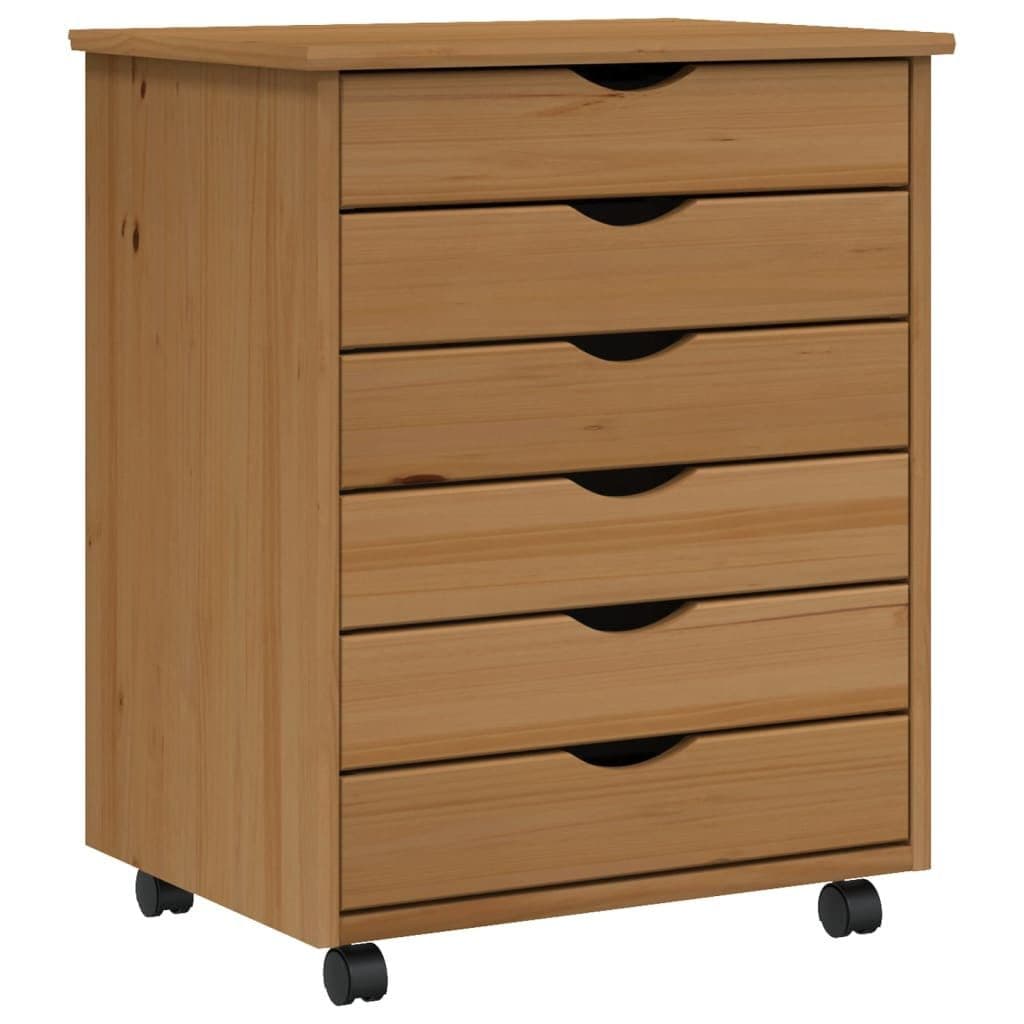 vidaXL Rollcontainer MOSS Honigbraun 6 Schubladen Massivholz Kiefer - Bild 2