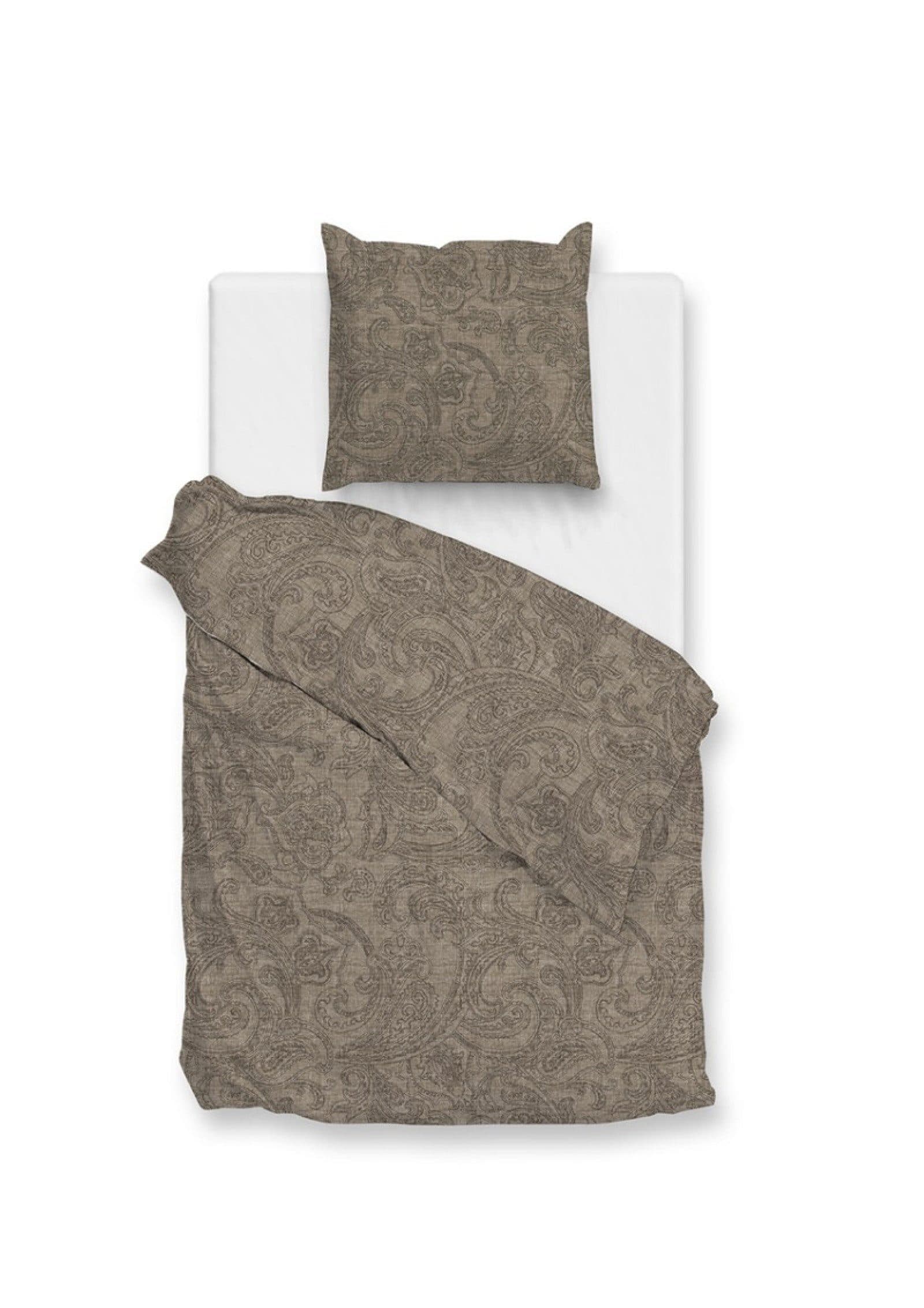 ZO HOME Bettwäsche 135x200 Paisley Taupe Braun Baumwolle 2-tlg - Bild 2
