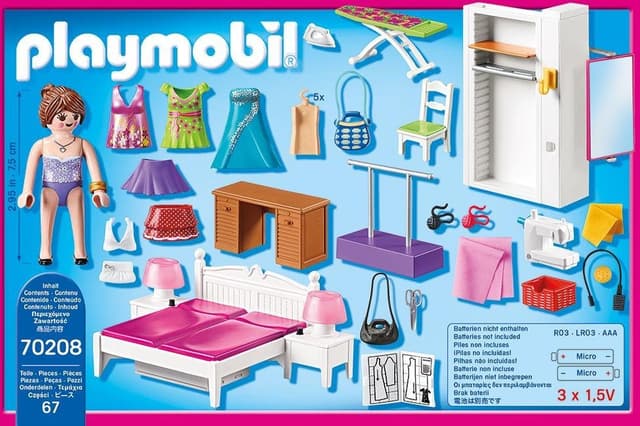 Playmobil® Schlafzimmer mit Nähecke Dollhouse Bunt