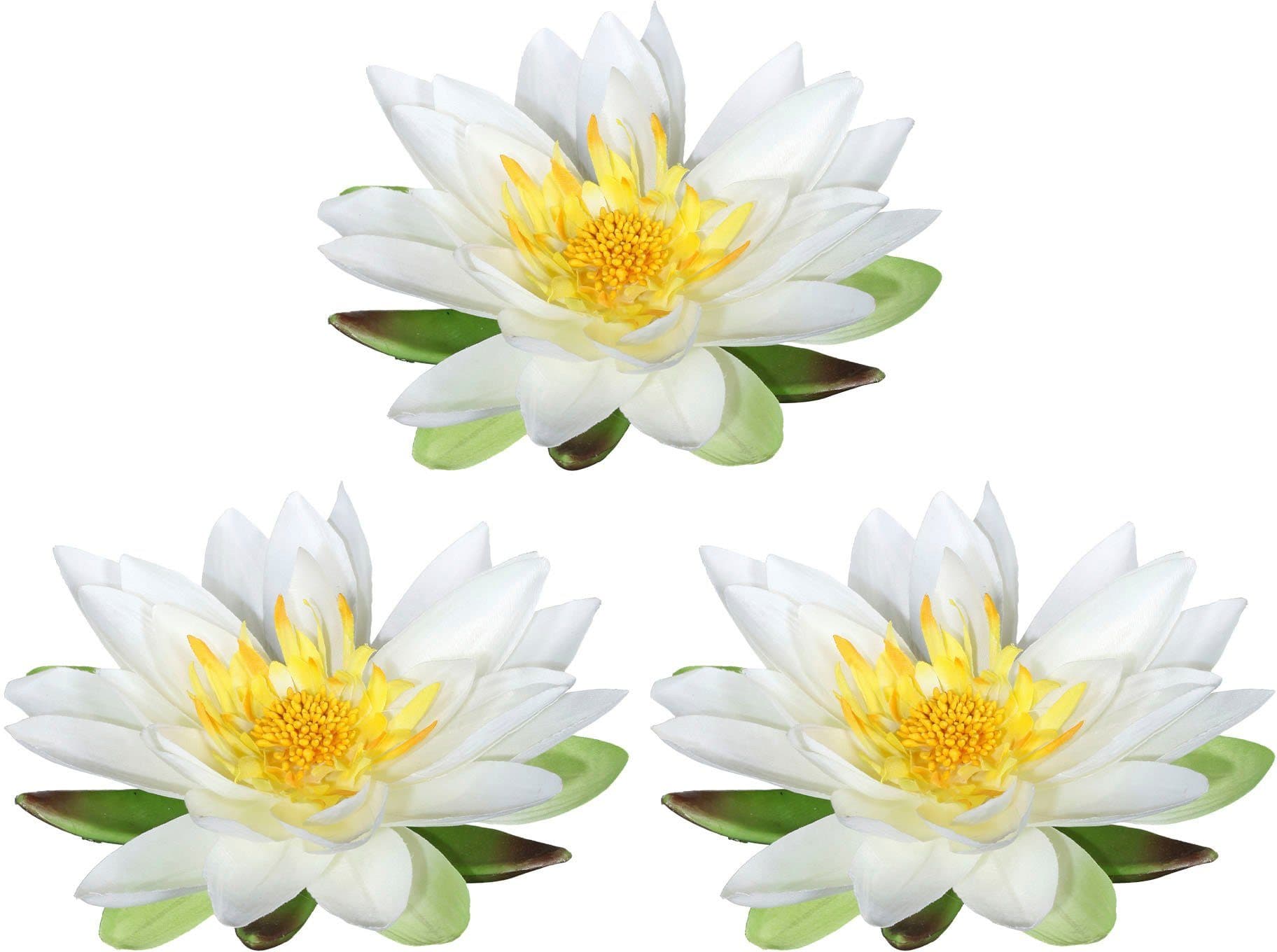 CREATIV GREEN Kunstblume Lotusblüte 3er Set Beige