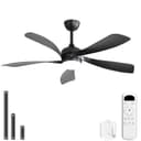Sofucor Deckenventilator 132 cm Schwarz mit LED & Fernbedienung Bild 2