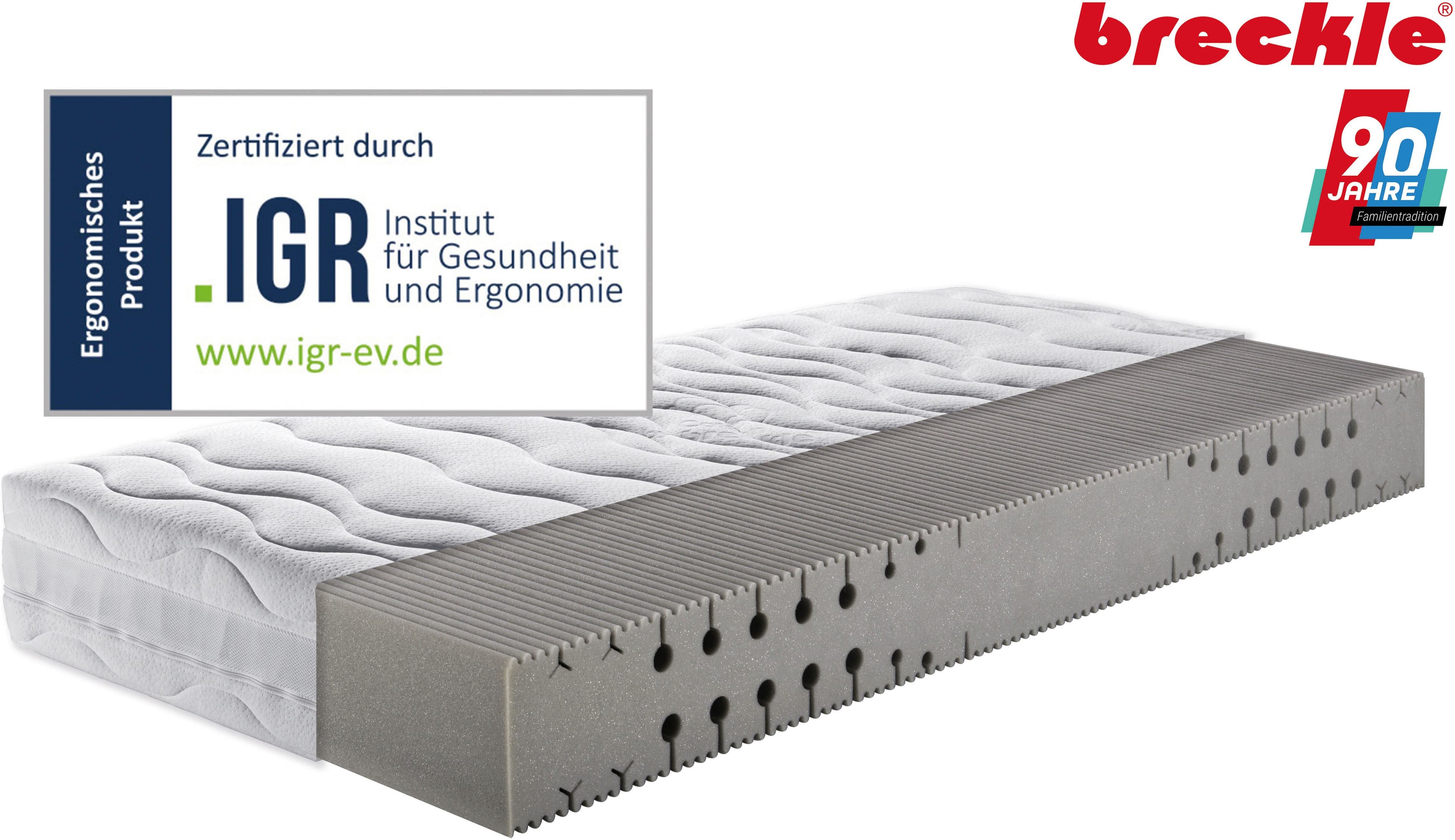 BRECKLE Kaltschaummatratze Pro Body S 592 7 Zonen Weiß - Bild 2