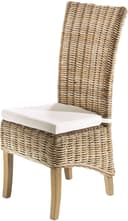 Kobolo Rattanstuhl NEWPORT Hochlehner Grau Kubu Grey mit Kissen Bild 2