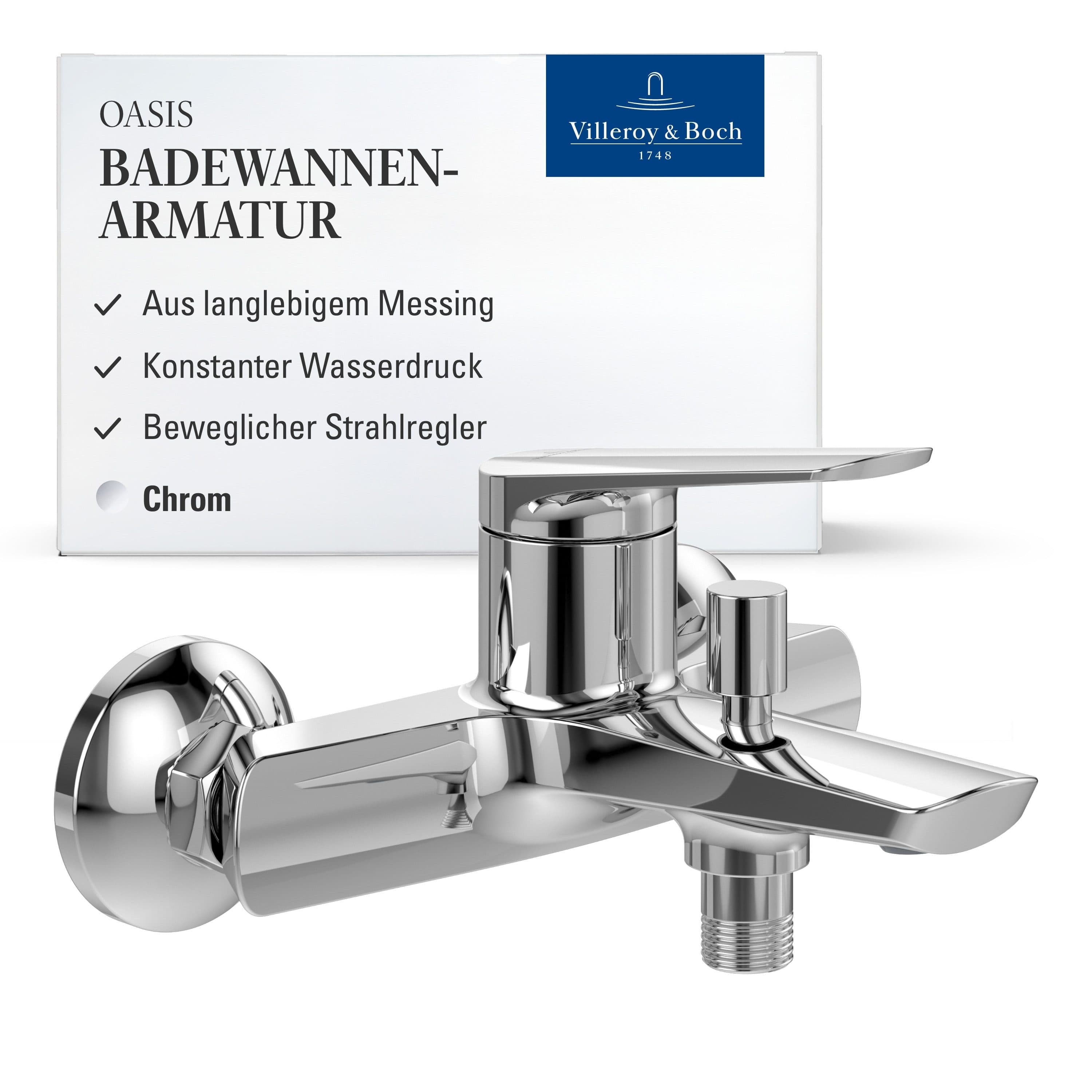 Villeroy & Boch Oasis Aufputz Wasserhahn Badewanne mit Rückflussschutz und Umstellfunktion - Bild 2