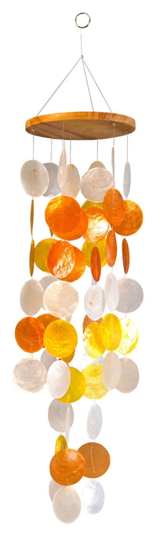 Saraswati Muschelmobile Weiß-Gelb-Orange 15x65cm