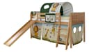 TiCAA Rutschbett Ekki Country Buche Natur Hochbett Kinder Bild 2