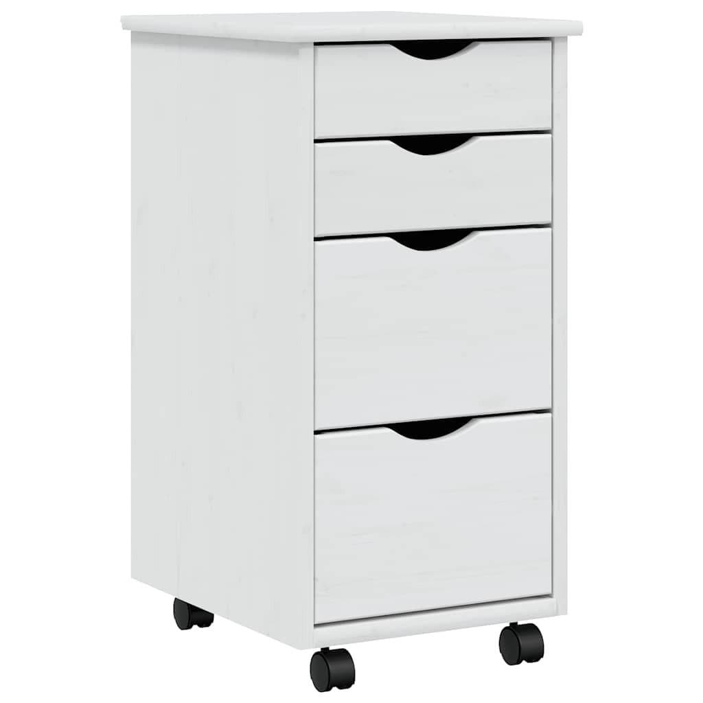 vidaXL Rollschrank Rollcontainer Weiß Kiefernholz 34x39x65,5 cm - Bild 2