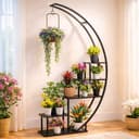 DanDiBo Blumenständer Indoor 170 cm Metall Schwarz Halbrund Bild 2