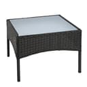 ESTEXO Gartentisch Polyrattan Schwarz Glas Beistelltisch Bild 2