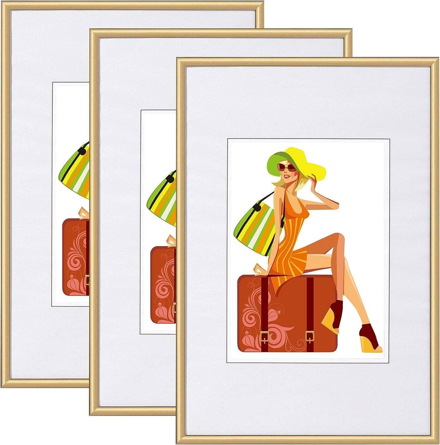 Woltu Bilderrahmen Set 3 St. Kunststoff Rahmen Glasvorderseite - Bild 2
