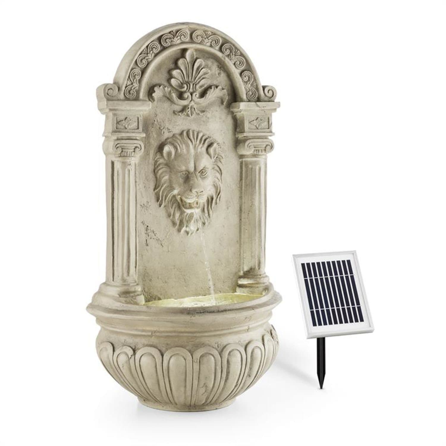 Blumfeldt Löwenstein Wandbrunnen 41 cm Breite Solar LED Beleuchtung - Bild 2