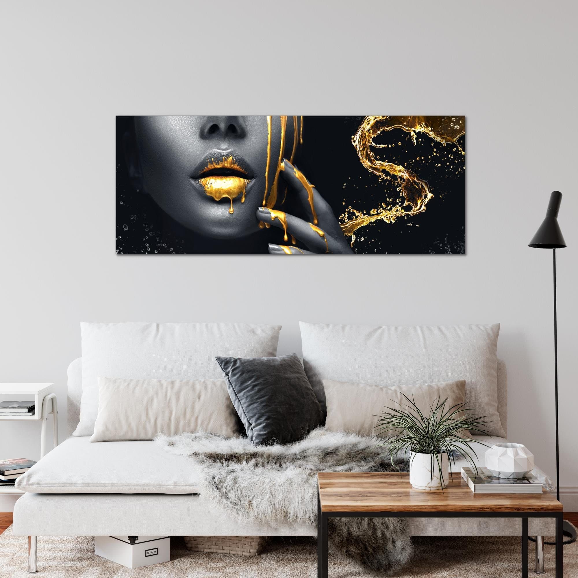 Runa Art Wandbild Schwarz Gold Frau Fashion Deko Bild - Bild 2
