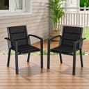 HOMALL Gartenstuhl Stapelbar Aluminium Grau Schwarz Bild 2