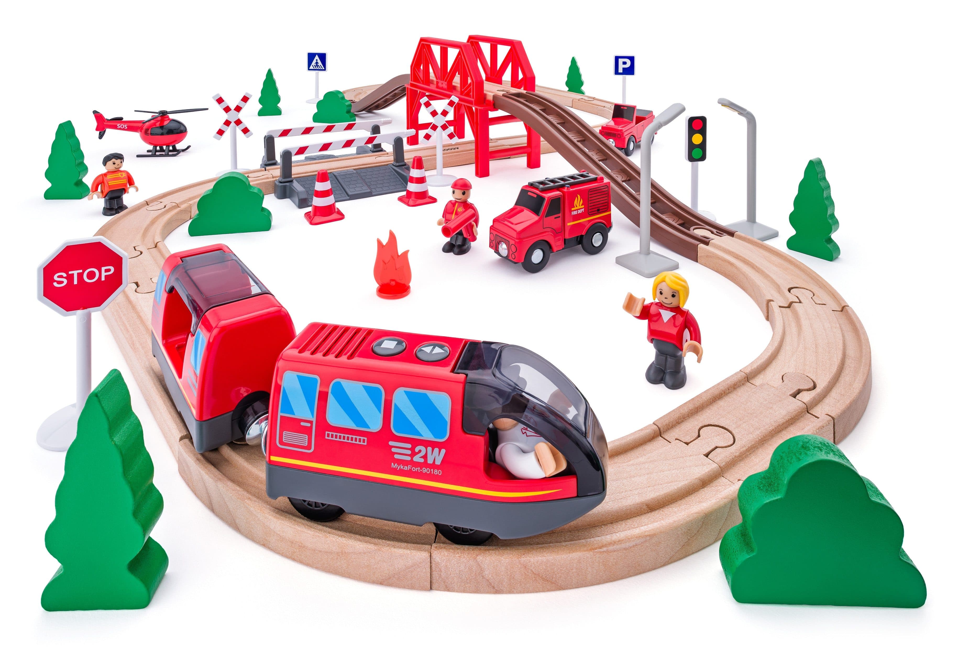 Woodyland Spielzeug-Eisenbahn 92110 Eisenbahnset 60-teilig - Bild 2