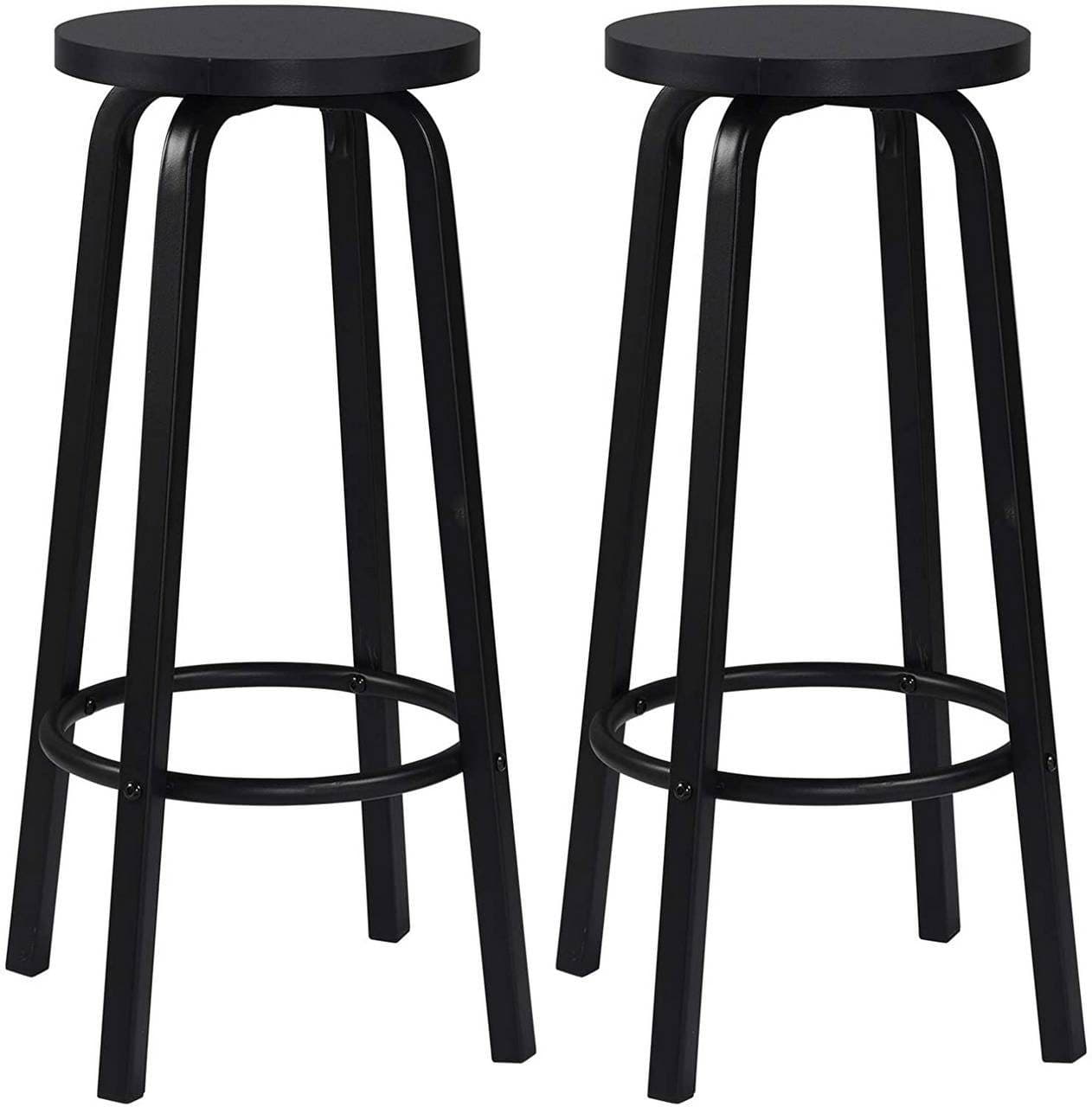 Woltu Barhocker 2er Set Schwarz MDF Metall Industriell - Bild 2