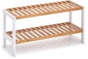 ZELLER PRESENT Schuhregal Bambus MDF Beige Weiß 2 Ablagen Bild 2