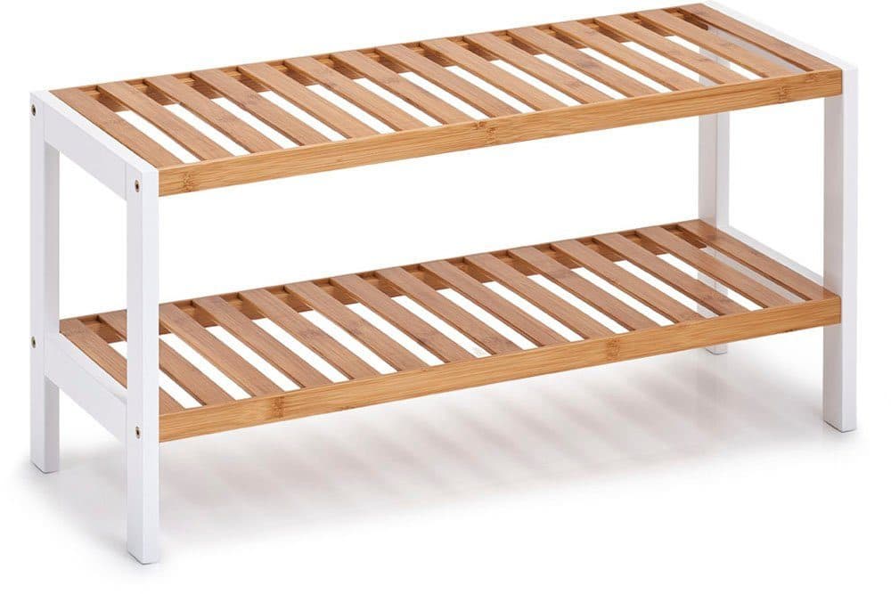 ZELLER PRESENT Schuhregal Bambus MDF Beige Weiß 2 Ablagen - Bild 2