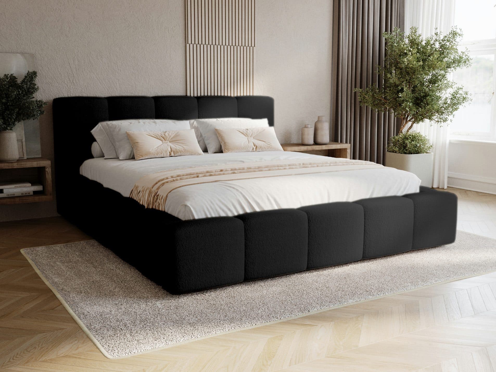 Compleo Polsterbett LARAS Schwarz mit Bettkasten und Lattenrost - Bild 2