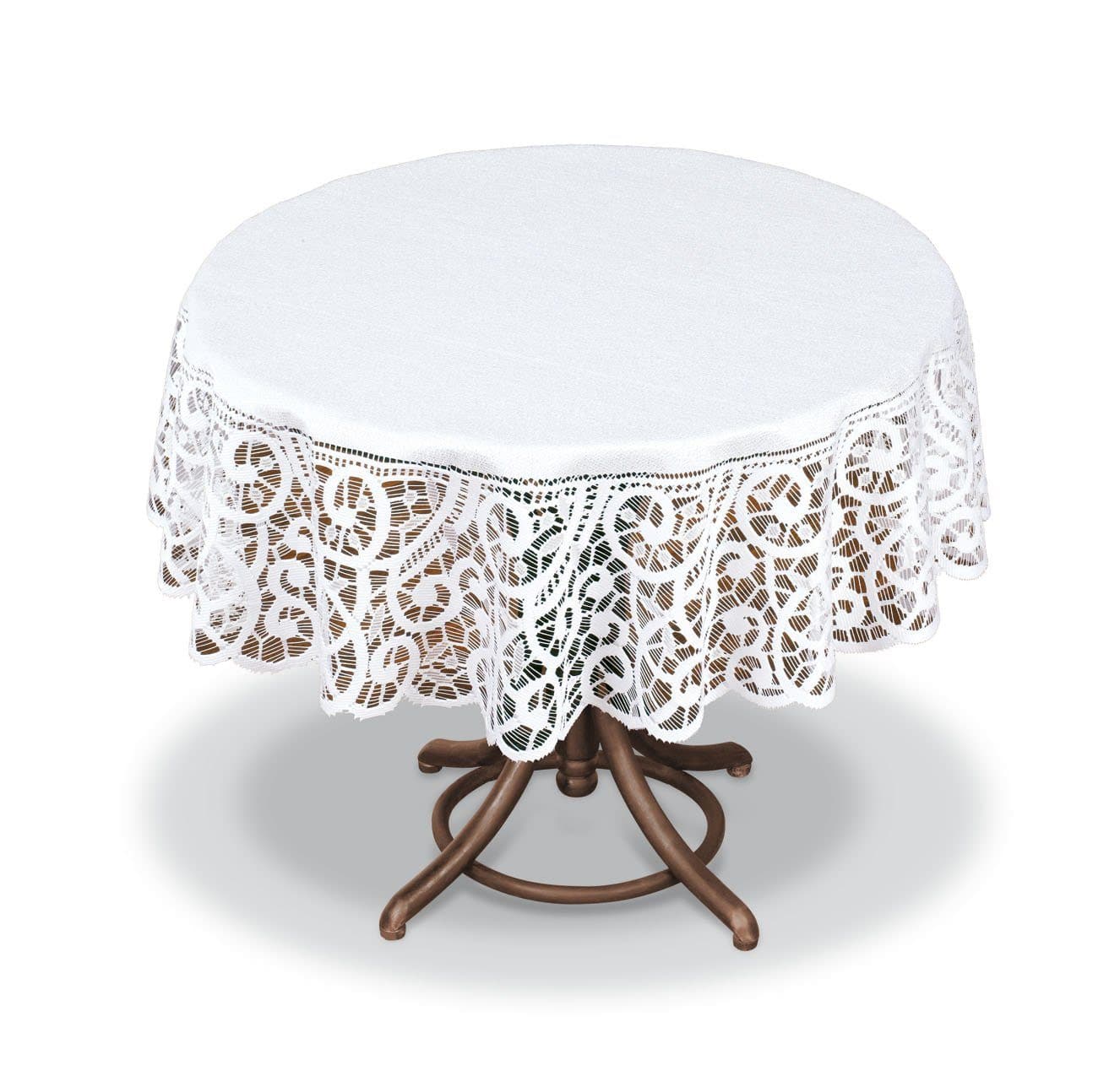 HAFT Tischdecke aus Jacquard-Stoff Weiß Spitzenmuster - Bild 2