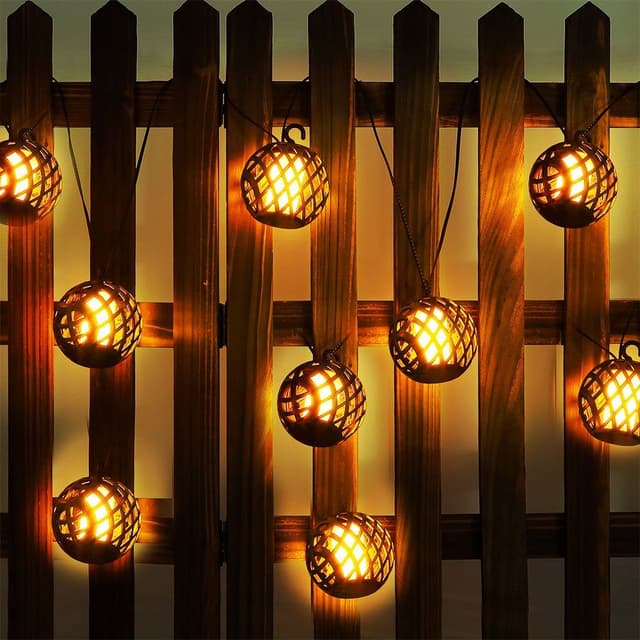 NOWA Solar-Lichterkette Außenlampe Gartendeko mit LED Flammeneffekt