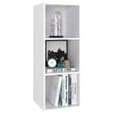 Homfa Bücherregal Standregal mit 3 Fächern Würfelregal Weiß 30x30x80cm Bild 2