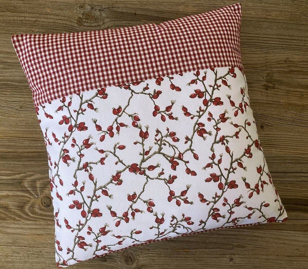 matches21 HOME & HOBBY Kissenbezug 40x40 cm Landhaus Hagebutten rot weiß - Bild 2