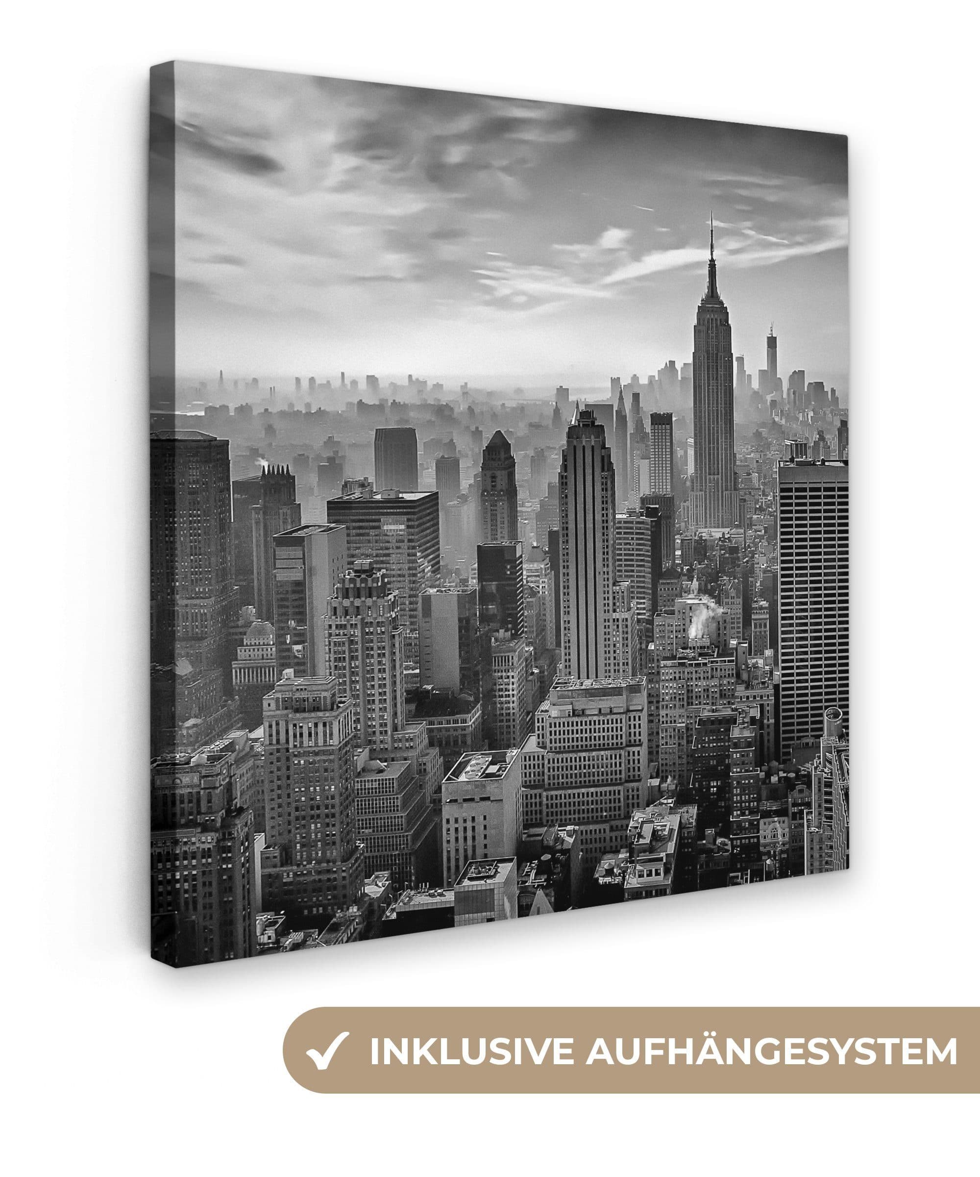 OneMillionCanvasses® Leinwandbild Architektur Schwarz-Weiß New York Fotodruck Wandbild - Bild 2