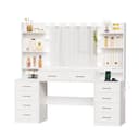 BEWISHOME Schminktisch mit LED-Beleuchtung und Ladestation Bild 2